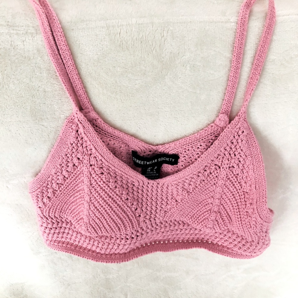 Streetwear Society Pink Knit Top L Bralette